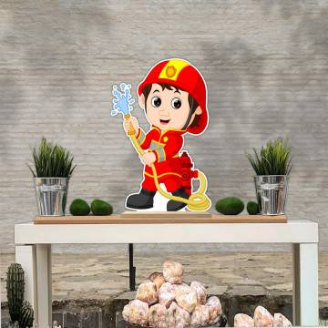 Wooden printed figureFirefighter 2