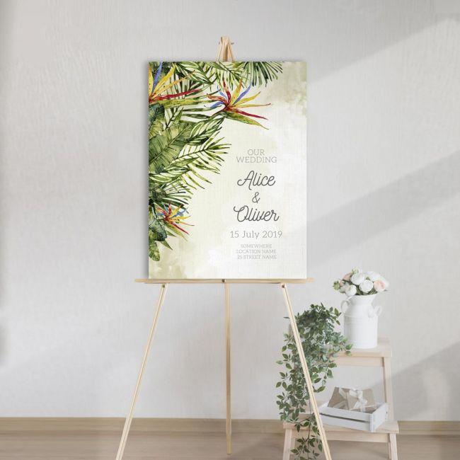 Canvas print Wedding Welcome Tropical