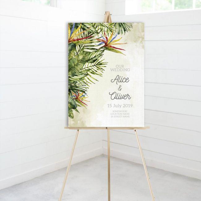Canvas print Wedding Welcome Tropical