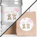 Sticker labelCute twins girl bears