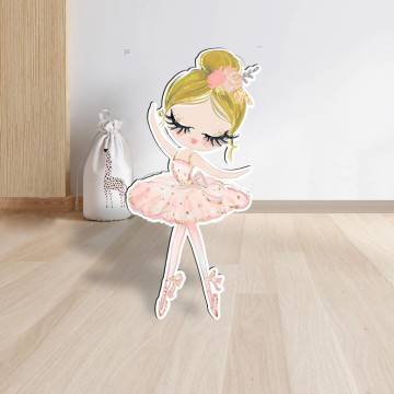 Wooden figure printed Princess Ballerina blonde