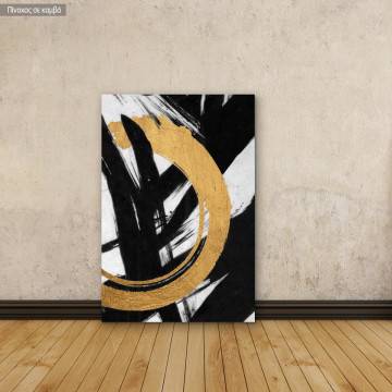 Canvas print Yellow with black vertical