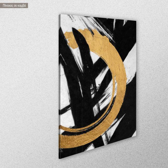 Canvas print Yellow with black vertical