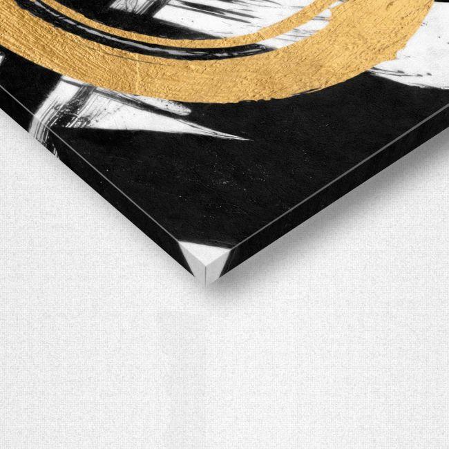 Canvas print Yellow with black vertical