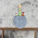 Wooden figure petit prince planet gray blue