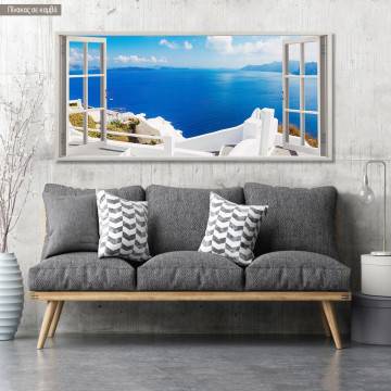 Canvas print Window with view, panoramic