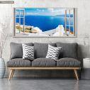 Canvas print Window with view, panoramic