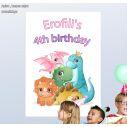 Banner self adhesive cute dinos