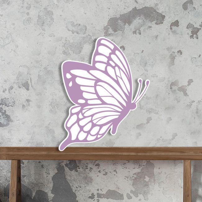 Wooden figure printed Butterfly lila