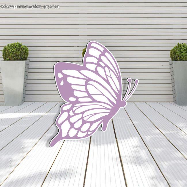 Wooden figure printed Butterfly lila