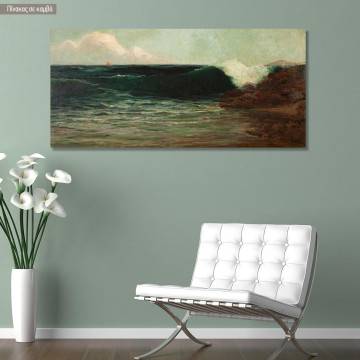 Canvas print Breaking waves, Hatzis panoramic