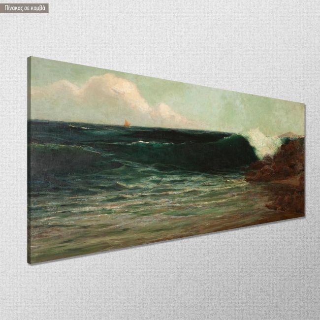 Canvas print Breaking waves, Hatzis panoramic