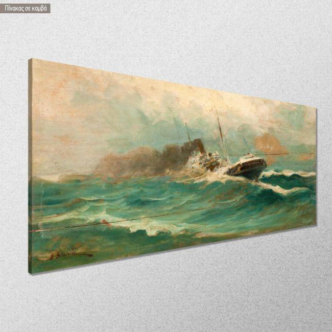 Canvas print Stormy waters, Hatzis panoramic