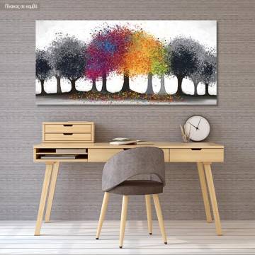 Canvas print Trees and colors, panoramic