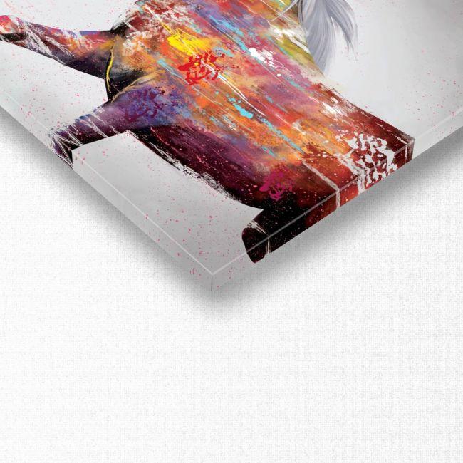 Canvas print Facing horses, panoramic