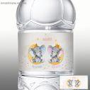 Sticker label Twin baby elephants