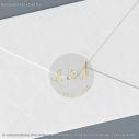 Transparent Sticker label for envelope couple initials