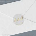 Transparent Sticker label for envelope couple initials