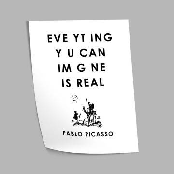 Everything you can imagine is real Picasso , κάδρο, μαύρη κορνίζα 2