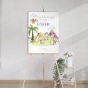 Canvas welcome to my baptism, Cute dinos island art II
