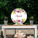 Wooden printed sign, Summer colorful flowers personalized