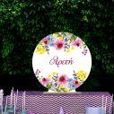 Wooden printed sign, Summer colorful flowers personalized