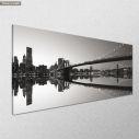 Canvas print Manhattan and Brooklyn bridge grayscale, panoramic