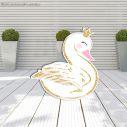 Wooden figure printed Elegant Swan II