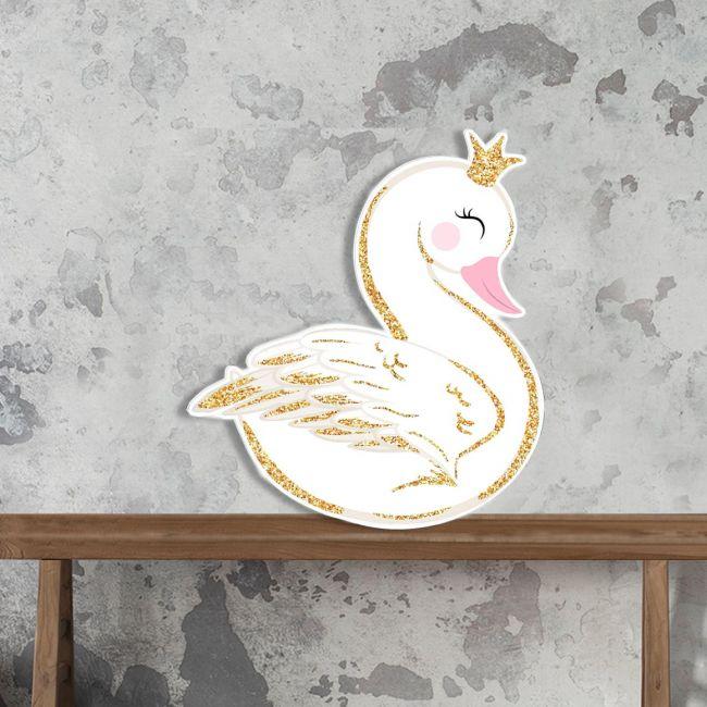 Wooden figure printed Elegant Swan II