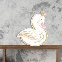 Wooden figure printed Elegant Swan II