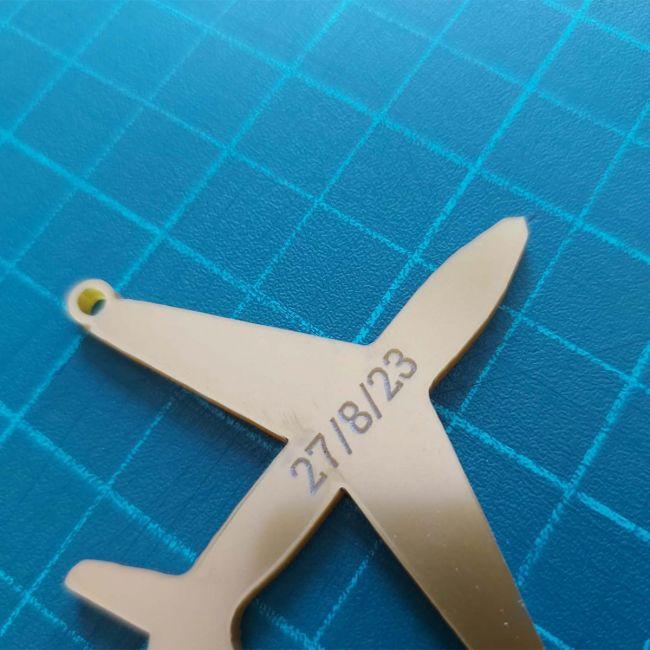 Engraved plexiglas airplane