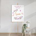 Canvas print welcome to my baptism,Butterflies and flowers
