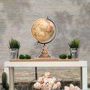 Wooden printed figure Earth sphere map