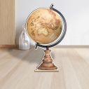 Wooden printed figure Earth sphere map