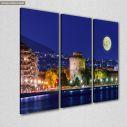 Canvas print Thessaloniki by night,3 panels