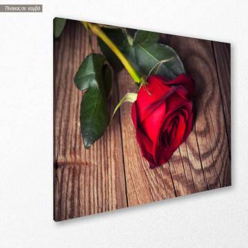 Πίνακας σε καμβά Τριαντάφυλλο Red rose Καμβάς τελαρωμένος Όψη 1 2