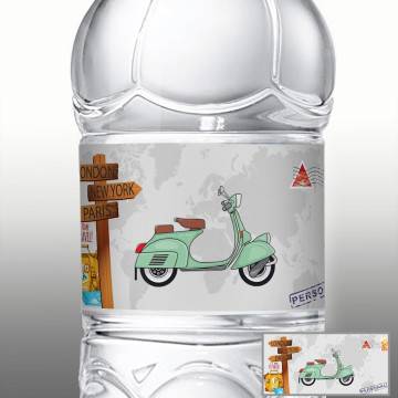 Sticker label Vespa world travel art 2