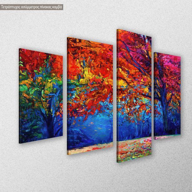 Canvas print Spring awake four panels