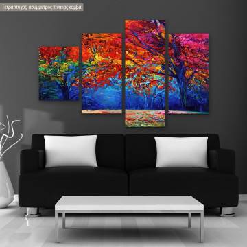 Canvas print Spring awake four panels