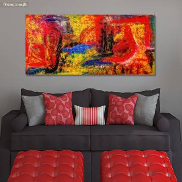 Canvas print Abstract red, panoramic