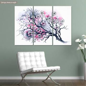 Canvas print Cherry tree,3 panels