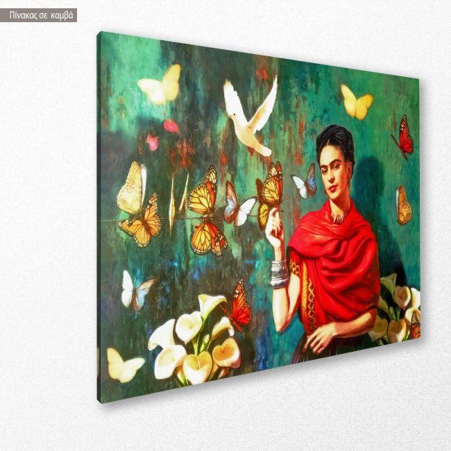 Πίνακας σε καμβά Butterfly Frida I, οριζόντιος