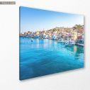 Canvas print Boats in port of Halki