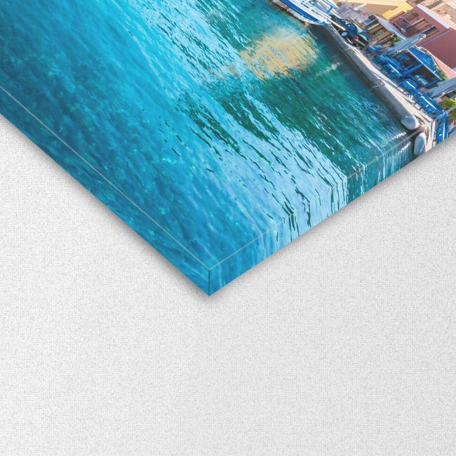 Canvas print Boats in port of Halki