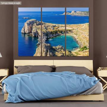 Canvas print Kolpos Agiou Pavlou Rodos3 panels