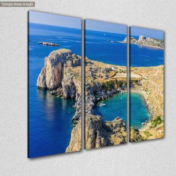 Canvas print Kolpos Agiou Pavlou Rodos3 panels 2