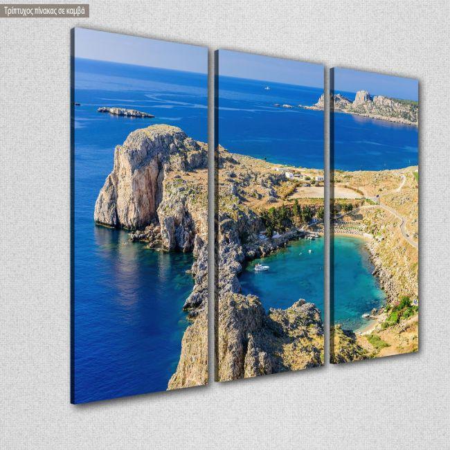 Canvas print Kolpos Agiou Pavlou Rodos3 panels