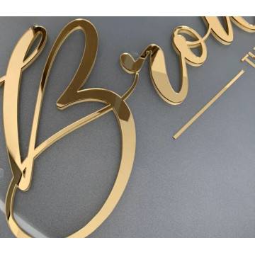 Plexiglas Χρυσός καθρέπτης μονόγραμμα , online προσαρμογή