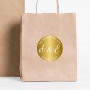 Sticker labels Name gold print, couple initials