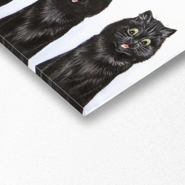 Canvas print Five black cats, Wain L, panoramic